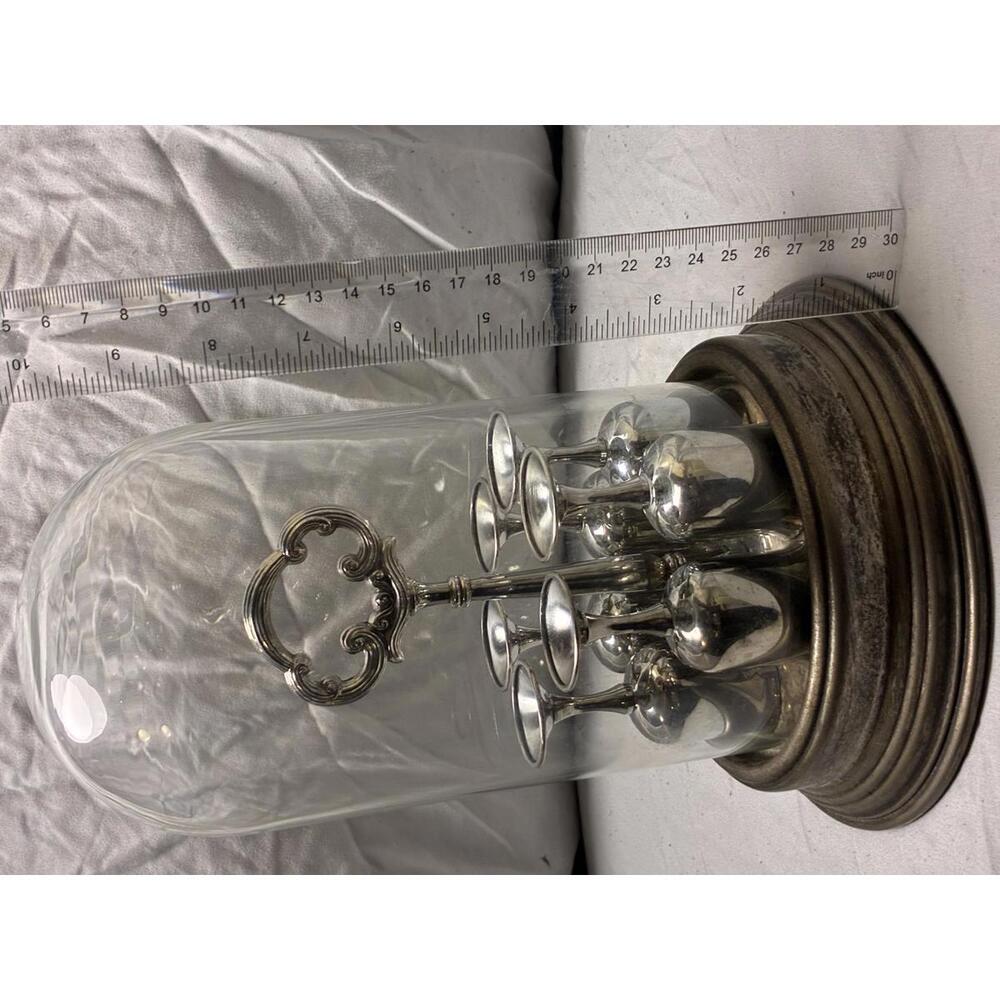Vtg Taunton Silversmith Lenox Silverplate Regency Style Cordial Glasses Set of 6 - Picture 2 of 8